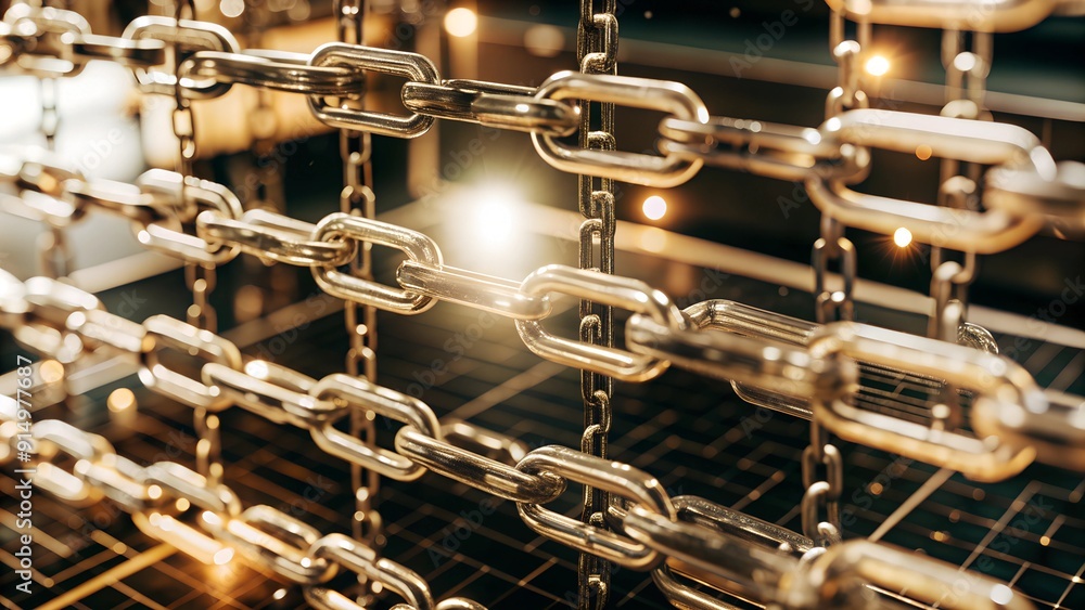Poster digital blockchain ledger with secure connections
