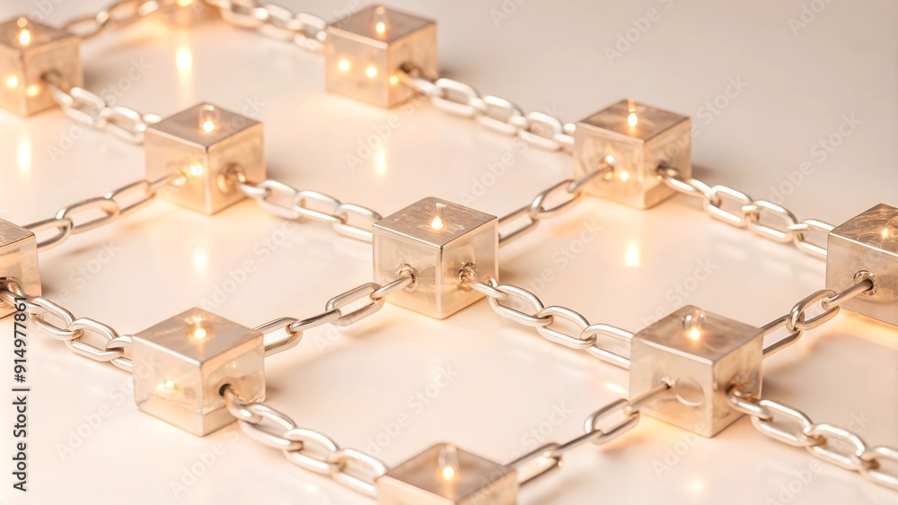 Poster digital blockchain ledger with secure connections