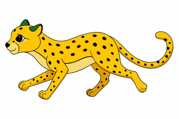 Cheetah Mid-Run Vector Illustration