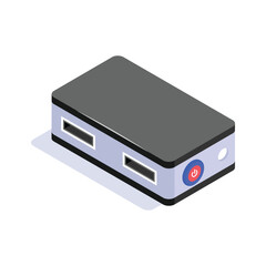 Fototapeta premium An isometric icon of network hub in modern design style