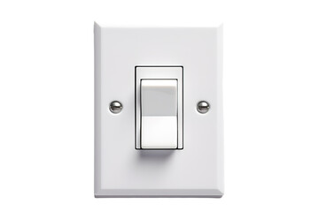 A Simple White Light Switch Illuminating a Room in a Cozy Home Environment on Transparent PNG Background.