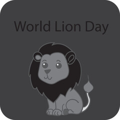 cute lion for world lion day