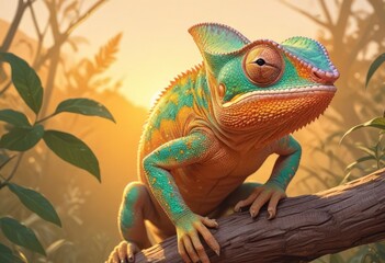Fototapeta premium Chameleon background , ai