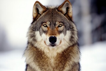 Obraz premium A grey wolf Canis lupus , ai