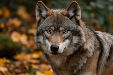 Naklejka premium A grey wolf Canis lupus , ai
