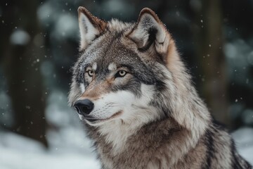 Obraz premium A grey wolf Canis lupus , ai