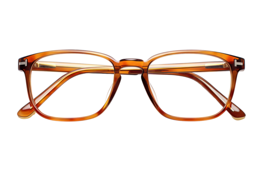Stylish Vintage Oversized Glasses Resting Elegantly Against a Minimalist Background at Sunset on Transparent PNG Background.