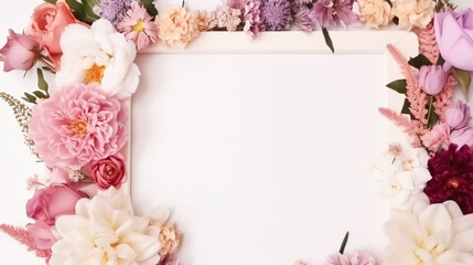 Flowers frame. Free space for text.