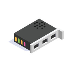 Isometric network interface card icon, perfect for tech, computer, and networking designs