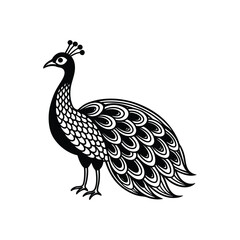 a silhouette of a peacock illustration