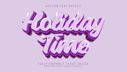3d editable holiday time text effect graphic style template