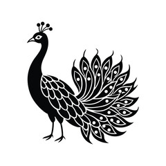 a silhouette of a peacock illustration