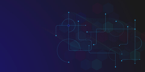 Vectors Abstract connecting lines and dots., Social networking, network connection and global communication technology background