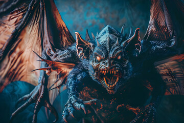 Frightening Monster with Claws and Wings - Illustration