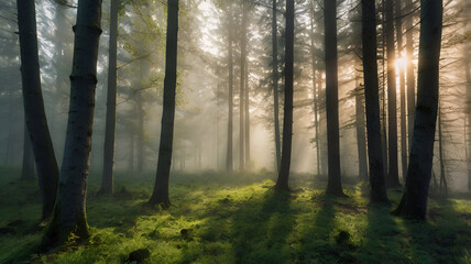 Obraz premium morning in the forest