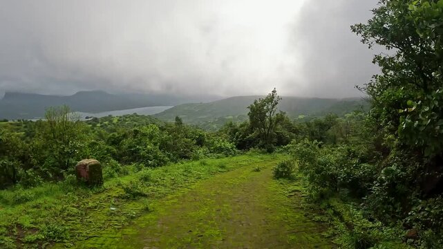 Amarja Hills, Mahagaon Rd, near Pawna Dam, Mahagaon, India 18th July 2024: Situated in Pawna, Lonavala amidst the beautiful Sahyadri mountains and overlooking the calming Pawna Lake during Monsoon