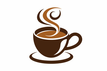 Obraz premium cup for a cafe with curvy and dynamic line vector art, coffee cup vector illustration