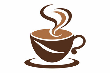 Obraz premium cup for a cafe with curvy and dynamic line vector art, coffee cup vector illustration