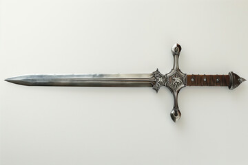 Knights iron decorated sword. Generative AI