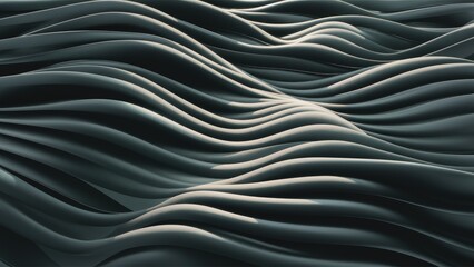 Naklejka premium Abstract black wavy texture background 3D illustration