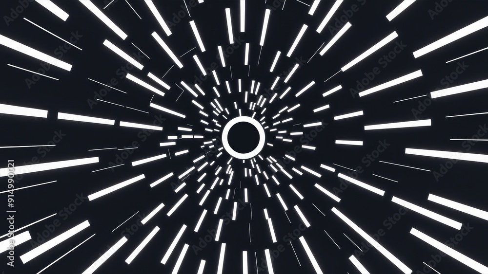 Poster abstract background with circular white light lines