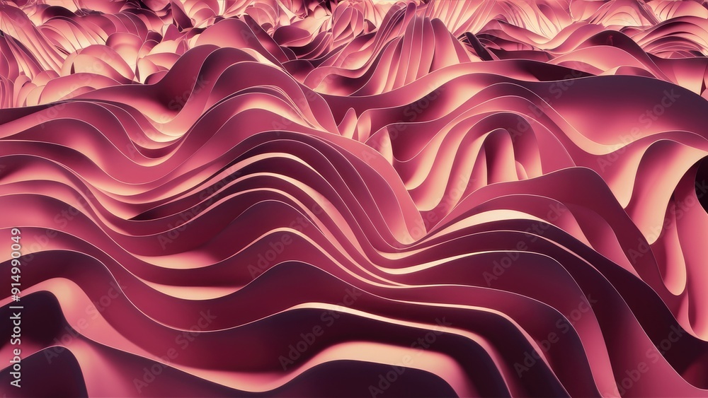 Poster abstract wavy surface with topographic patterns