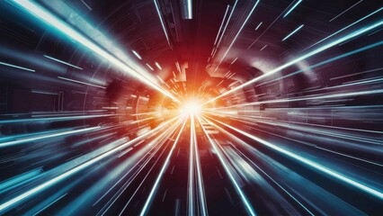 Fototapeta premium Futuristic abstract light glare effect conveying highspeed movement and dynamic energy