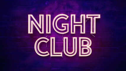 Obraz premium Neon Light Text Design Featuring Shimmering and Luminous Effects of Night Club