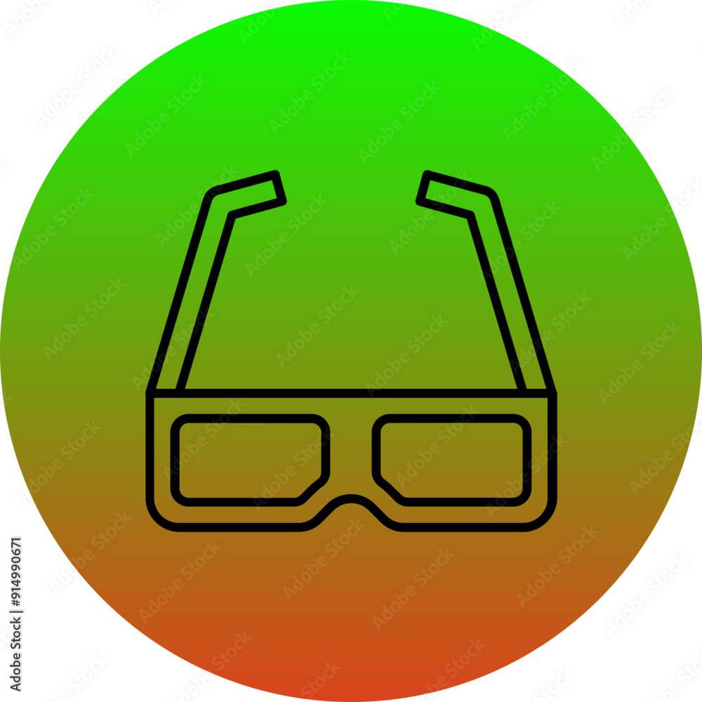 Sticker 3d glasses Icon