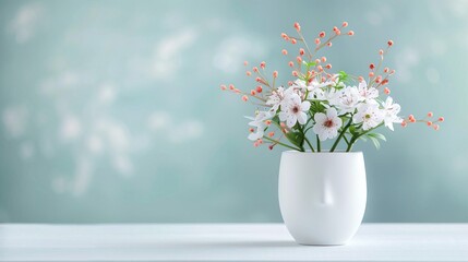 Fototapeta premium Serene flower arranging session, ikebana style.