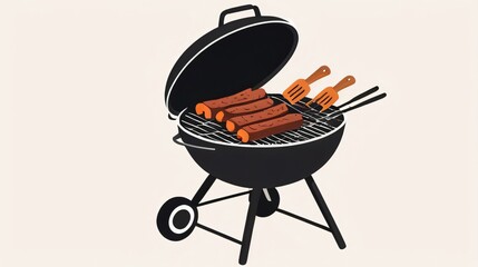illustration of simple barbeque  