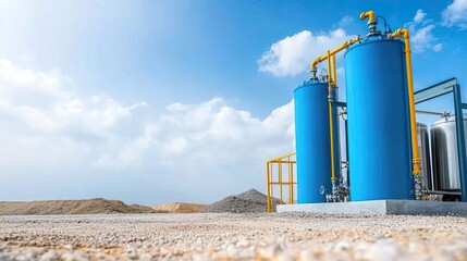 Obraz premium Next-generation water desalination plant construction.
