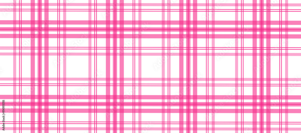 Poster Pink and white plaid fabric texture background