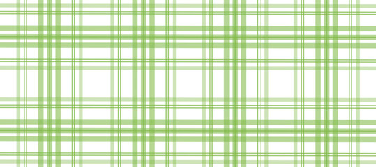 Green and white plaid fabric texture background	