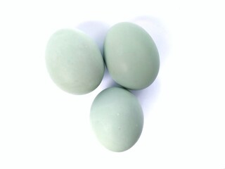 duck eggs on white isolated background