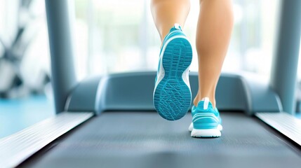 Image of a person running on a treadmill at the gym