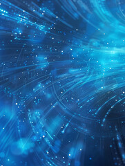 Abstract Blue Technological Background with Glowing Digital Elements