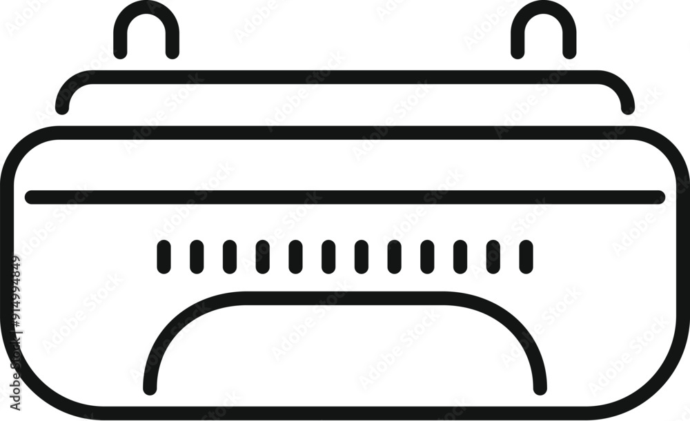 Poster simple outline style icon of a handheld vacuum cleaner using an indicator showing battery power leve