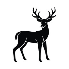 Obraz premium A silhouette of a deer vector arts illustration