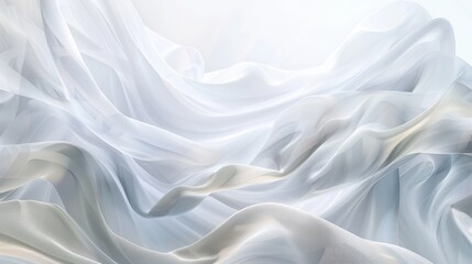 Fototapeta premium Lightly textured white fabric creates gentle waves, catching sunlight softly