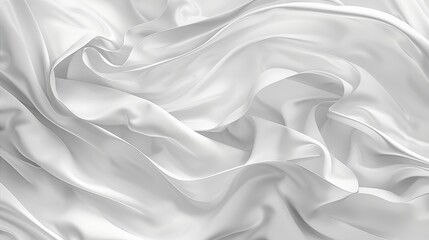 Obraz premium Soft white silk fabric gently flowing with graceful folds and curves, illuminated by soft natural light