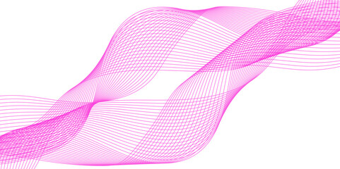 Abstract vector background with pink wavy lines. Pink wave background. Design element for technology, science, modern concept. Wave lines motion vector design