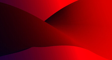 Abstract red liquid wavy shapes futuristic banner. Glowing retro waves vector background