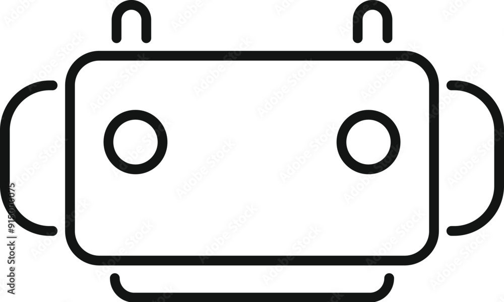 Poster simple line icon representing a vr headset, perfect for illustrating virtual reality concepts