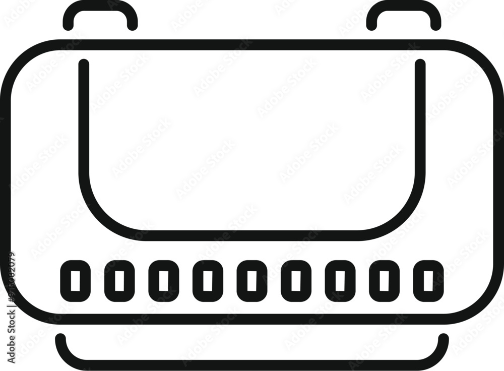Poster black line icon of a wifi router providing a wireless internet connection for a home office