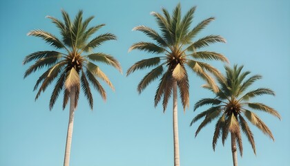 Palm trees against a blue sky