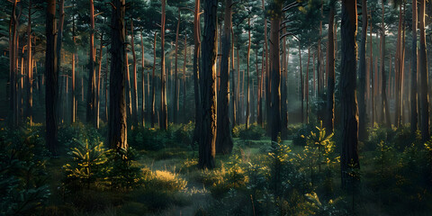 Fototapeta premium Forest Sunbeams - Nature Photography
