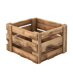 Rustic wooden crate ideal for storage or decoration, perfect for home and garden settings, enhancing natural aesthetics.