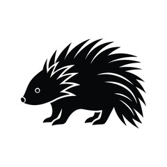 a silhouette of a porcupine vector illustration