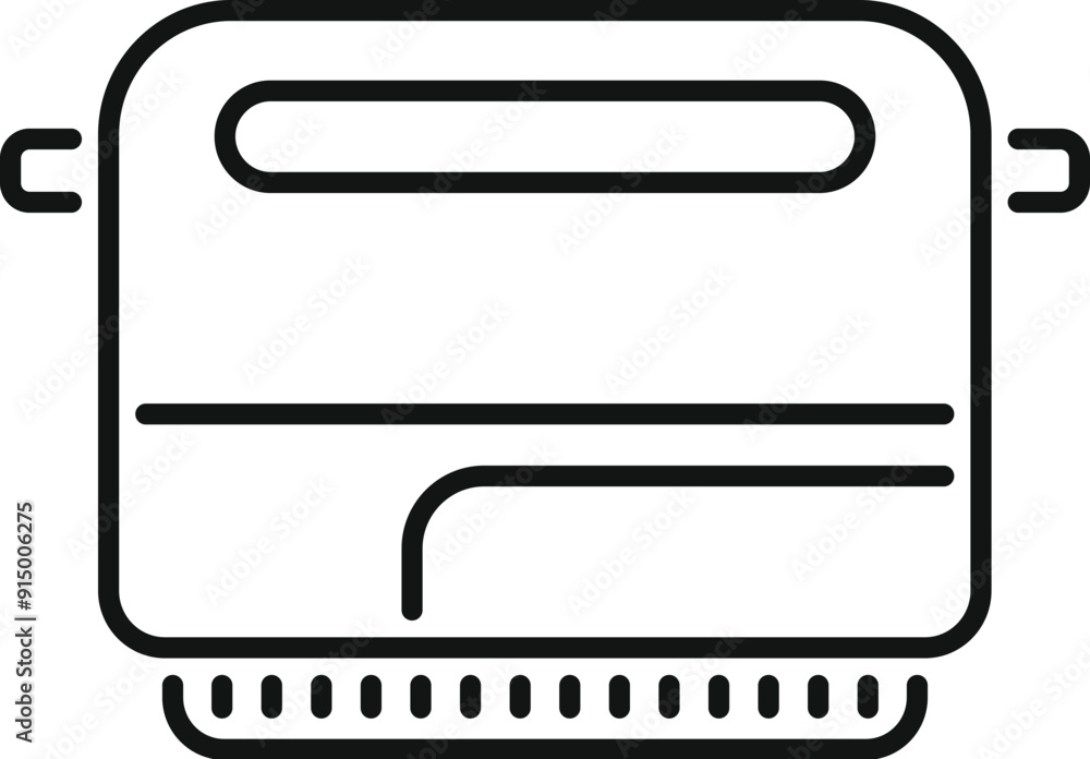 Poster simple line icon of a toaster with a warming heating element, perfect for websites or apps related t